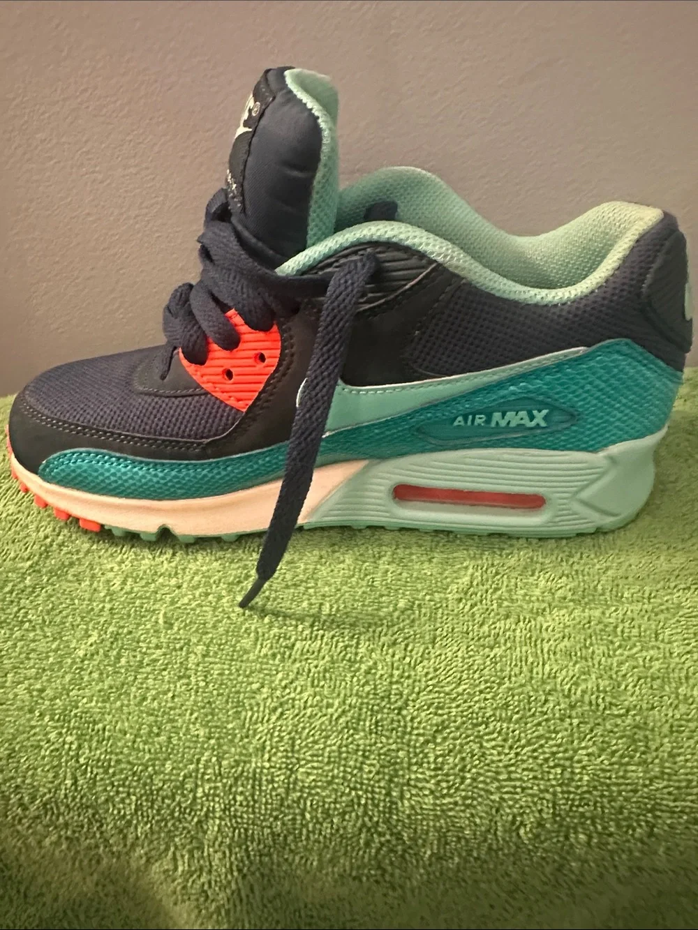 Nike Kids Air Max Navy Teal Coral Active Sneakers